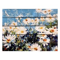 Картина для бани, тематика цветы "Ромашковое поле", МАССИВ, 40×30 см