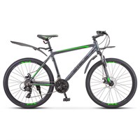 Велосипед 26" Stels Navigator-620 MD, V010, цвет чёрный/зелёный/антрацит, размер 17"