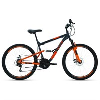 Велосипед 26" Altair MTB FS 2.0 disc, 2020, цвет серый/оранжевый, размер 16"