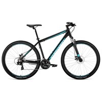 Велосипед 29" Forward Apache 2.0 disc, 2020, цвет чёрный/бирюзовый, размер 21"