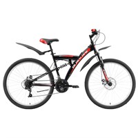 Велосипед 27,5" Black One Flash FS D, 2020, цвет чёрный/красный/белый, размер 16"