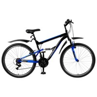 Велосипед 26&quot; Progress Sierra  FS, цвет черный/синий, размер 16&quot;