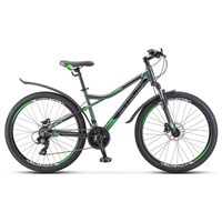 Велосипед 26" Stels Navigator-610 D, V010, цвет антрацитовый/зеленый, размер 16"