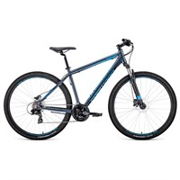 Велосипед 29" Forward Apache 3.0 disc, 2020, цвет серый/голубой, размер 17"