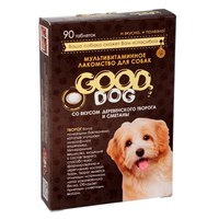 Мультивитаминное лакомство GOOD DOG для собак, "Творог и сметана", 90 таб
