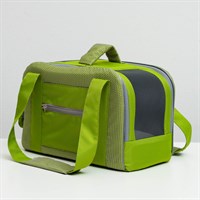 Сумка-переноска с карманом и креплением на чемодан, 40 х 20 х 25 см, зелёная