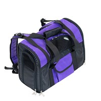 Рюкзак-сумка для переноски животных, с карманом, нейлон, 27 х 38 х 18 см, фиолетовый