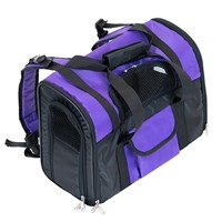 Рюкзак-сумка для переноски животных, с карманом, нейлон, 29 х 43 х 21 см, фиолетовый