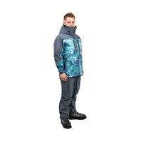 Куртка Guard, цвет серый с голубым принтом, размер 2XL