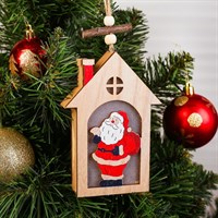 Декор с подсветкой «Дед мороз в домике»