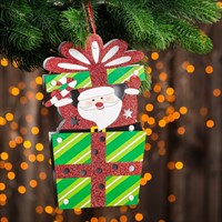Декор с подсветкой "Дед Мороз и подарок" 2,2×13,5×25 см