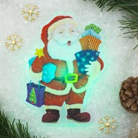 Световая картинка на присоске &quot;Дед Мороз с подарками&quot;(батарейки в комплекте), 1 LED, RGB