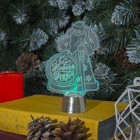 Подставка световая "Дед Мороз, С Новым годом", 14.5х9 см, 1 LED, RGB микс