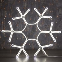 Фигура из неона "Снежинка", 60 см, 5 метров, 600 LED, 220 В, БЕЛЫЙ