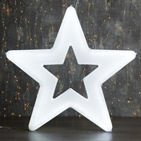 Фигура уличная &quot;Звезда белая&quot;, 56х56х4 см, пластик, 220 В, 3 метра провод, фиксинг, БЕЛЫЙ