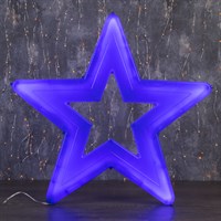 Фигура уличная &quot;Звезда синяя&quot;, 56х56х4 см, пластик, 220 В, 3 метра провод, фиксинг, СИНИЙ