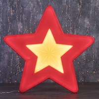 Фигура уличная &quot;Звезда красно-жёлтая&quot;, 58х58х4 см, пластик, 220В, 3 м провод, контр. 8р.