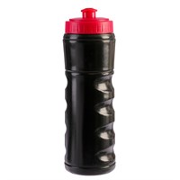 Бутылка для воды 650 мл, велосипедная, пластик LDPE, черная с красной крышкой, 7х22 см