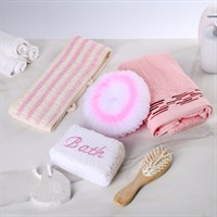 Набор банный, 6 предметов: 3 мочалки, полотенце, пемза, расчёска, цвет МИКС