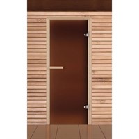 Дверь для бани и сауны стеклянная &quot;Бронза матовая&quot;, 190×70см, 6мм, левое открывание