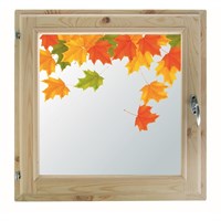 Окно 100х100 см, "Осенние краски", двойной стеклопакет, уплотнитель, хвоя, "Добропаровъ"