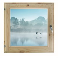 Окно, 100×100см, "Туман над рекой", двойной стеклопакет, с уплотнителем, "Добропаровъ"