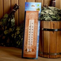 Термометр для бани и сауны деревянный, до 150°C, 37×10,4 см