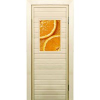 Дверь для бани со стеклом (40*60), &quot;Апельсин&quot;, 170×70см, коробка из осины