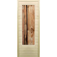 Дверь для бани со стеклом (43*129), &quot;Дерево&quot;, 170×70см, коробка из осины