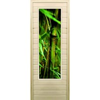 Дверь для бани со стеклом (43*129), &quot;Бамбук-1&quot;, 170×70см, коробка из осины