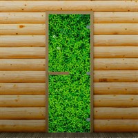 Дверь для бани и сауны "Зелень", 190 х 70 см, с фотопечатью 8 мм Добропаровъ