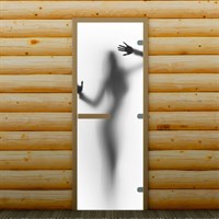 Дверь для бани и сауны "Девушка", 190 х 70 см, с фотопечатью 8 мм Добропаровъ