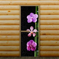 Дверь для бани и сауны &quot;Орхидея&quot;, 190 х 70 см, с фотопечатью 8 мм Добропаровъ
