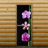 Дверь левое открывание "Орхидея", 190 х 70 см, с фотопечатью 6 мм Добропаровъ