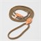 Поводок-удавка 145 см х 6 мм, полиэстер и натуральная кожа, бежевый - фото 2005069