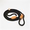 Поводок-удавка 145 см х 6 мм, полиэстер и натуральная кожа, черный - фото 2005111