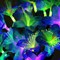 Светодиодный куст улич. 0,3 м, "Лилия синяя", 32 LED, 220V, моргает RG/RB - фото 2029030