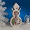 Фигура деревянная "Снеговик в шапочке", 29х15х2.5 см, 2*AA (не в компл.) 5 LED, Т/БЕЛЫЙ - фото 2031693