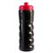 Бутылка для воды 650 мл, велосипедная, пластик LDPE, черная с красной крышкой, 7х22 см - фото 2033591