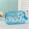Косметичка ПВХ, отдел на молнии, с ручкой, цвет голубой - фото 2061854