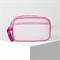 Косметичка ПВХ, отдел на молнии, с ручкой, матовая, цвет малиновый - фото 2062219
